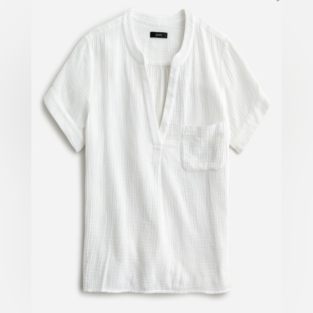 J. Crew V-neck double-gauze popover